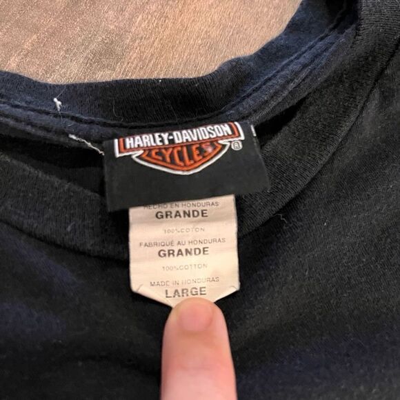 Harley Davidson Motorcycle Black Athletic Shirt Men Large - Picture 3 of 4